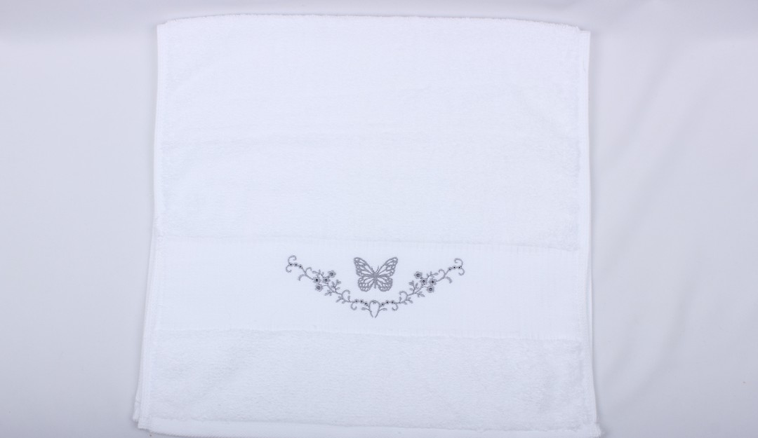 Butterfly embroidered hand towel. Code: HT-BUT image 0